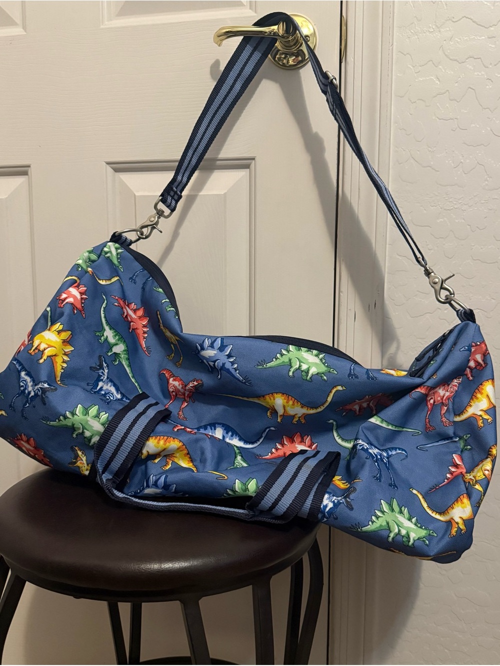 Pottery Barn Kids Duffle - LIKE NEW - makenzie blue multi dino